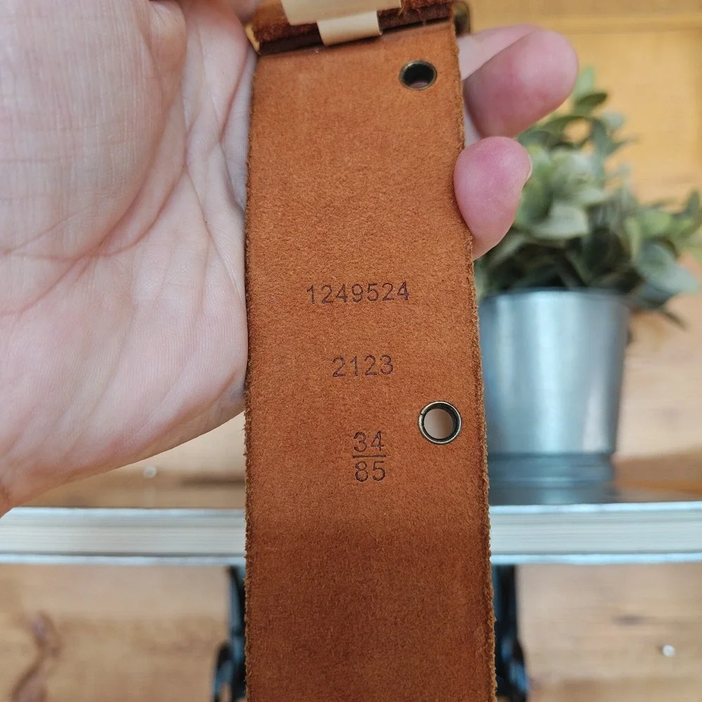 Polo Ralph Lauren NWT Vintage Y2K Brown Leather Belt Single Prong Wide Rare HTF
